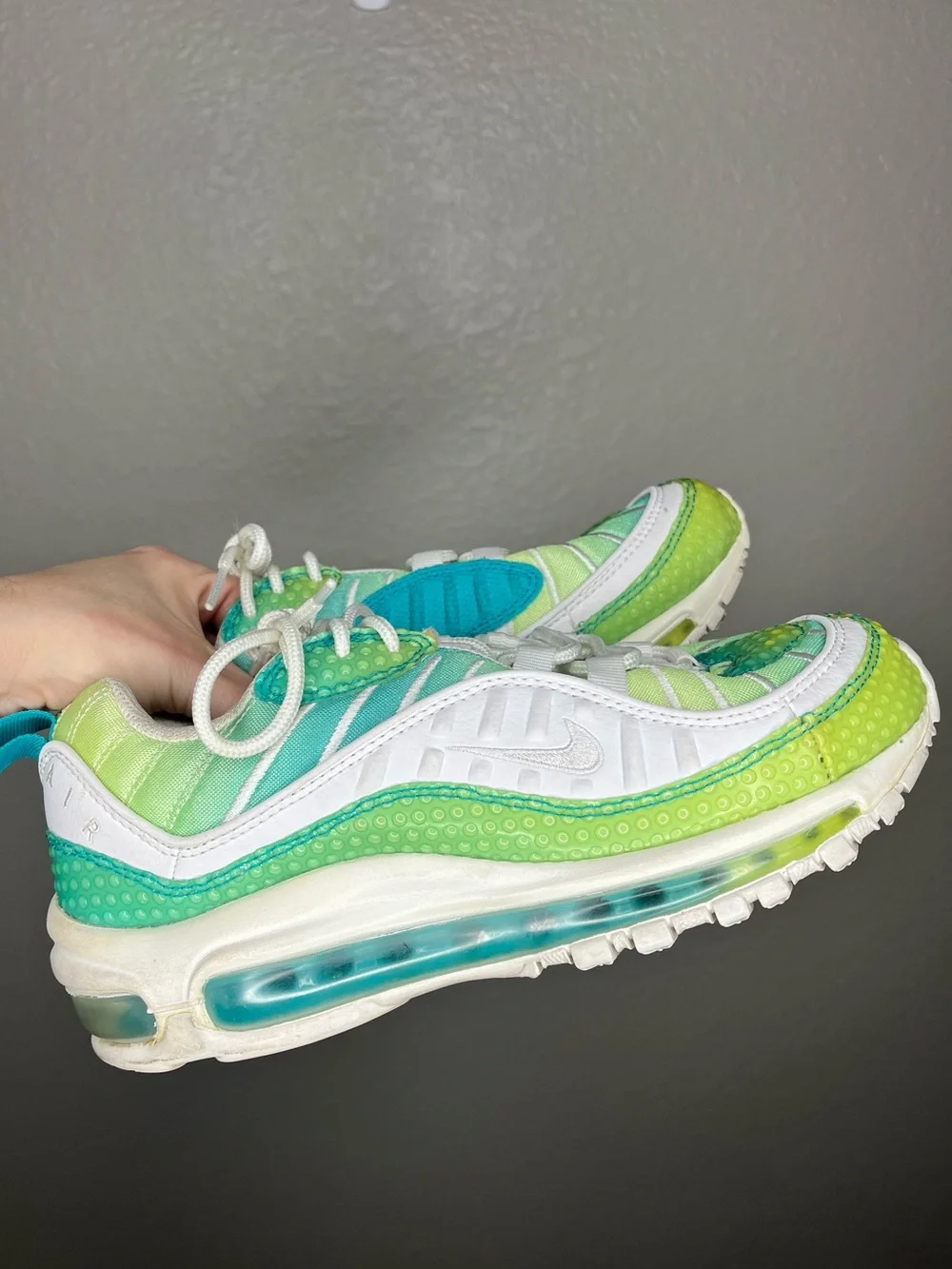 Nike Air Max 98 SE Bubble Pack Aqua Green White Shoes CI7379-300 Womens Size 7.5